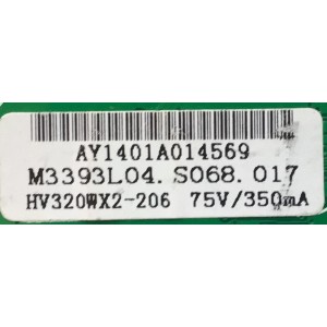 MAIN PARA TV PROSCAN / NUMERO DE PARTE AY1401A / M3393L04.S02 / 3BD0006818 / M3393L04 / T201212040B / 20131017111159 / PANEL HV320WX2-206 / PLDV321300